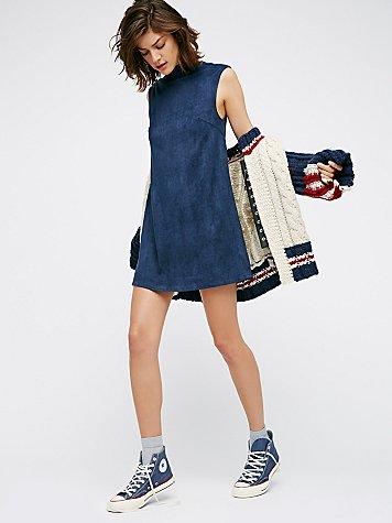 Northern Faux Suede Dress By Lenni