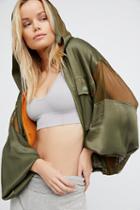 Free People Womens Mesh Mixed Windbreaker