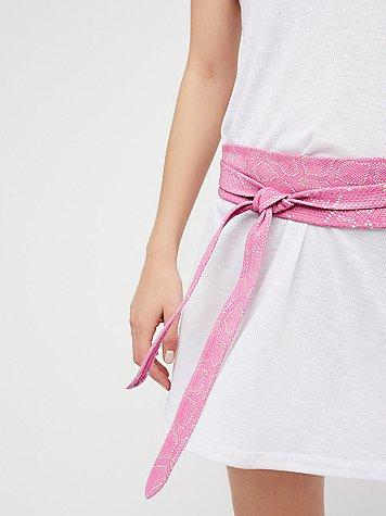 Ada Collection Python Leather Obi Belt