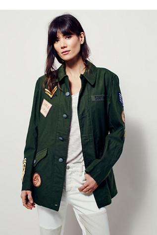 Understated Leather Womens Vintage Military Jacket