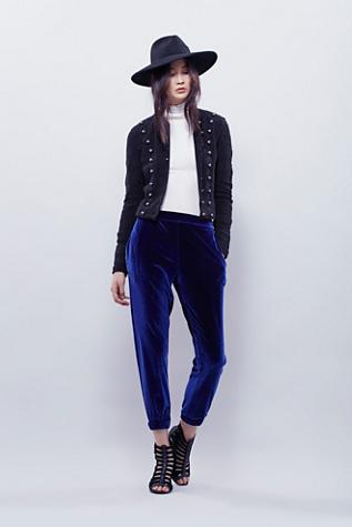 Free People Womens Fire Away Velvet Jogger