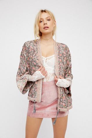 Free People Womens Wildflower Cinched Kimono