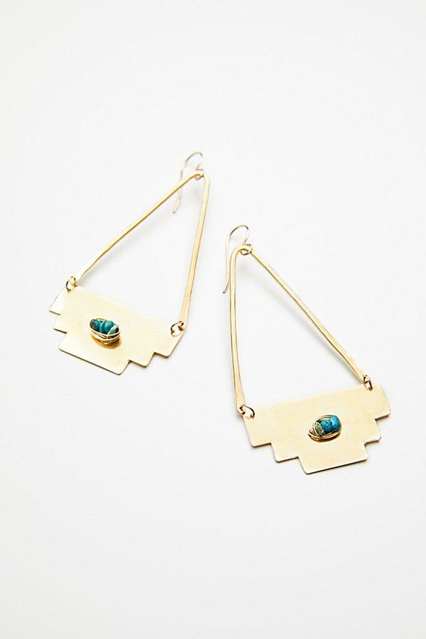 Dry Creek Turquoise Hoops By Mint Jewelry Co. At Free People
