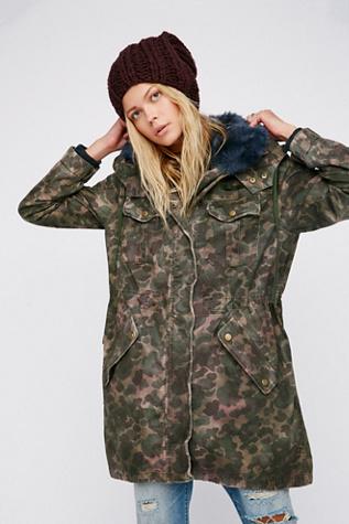 Free People Womens Tie Dye Camo Parka