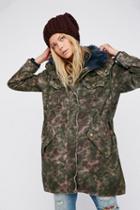 Free People Womens Tie Dye Camo Parka