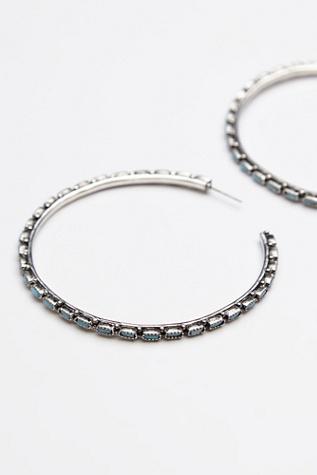 Free People Womens Santa Ana Stone Hoops
