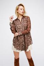 Free People Womens Delia Lace Shirtdress