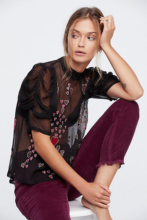 So In Love Embroidered Blouse By Free People