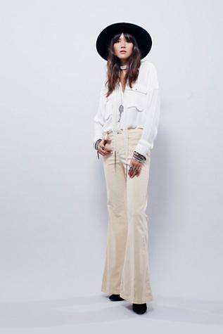 Free People Womens Jolene Hip Hugger Cord Flare