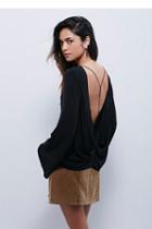 Fp Collection Womens Solid Open Back Drape Top