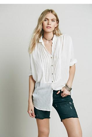 Fp One Womens Sheer Shirting Tunic