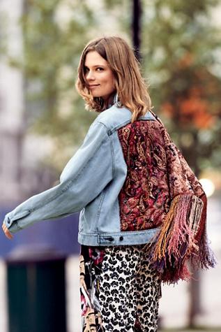 Paisley Quilted Denim Jacket By Free People