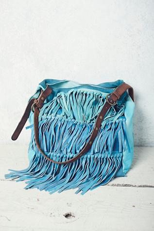 Free People Womens Salty Sea Fringe Tote