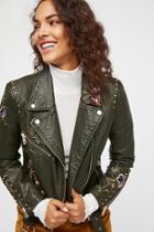 Green Faux Leather Embroidered Moto By Driftwood At Free People