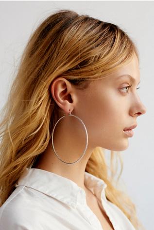 Free People Womens Glitter Bomb Hoops