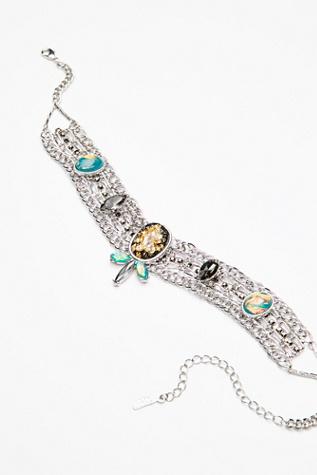 Free People Womens Cascade Fire Stone Choker