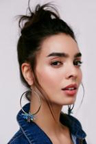 Ouroboros Womens Nomad Threaded Hoop Earrings