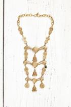 Free People Womens Vintage Gold Ladder Necklace