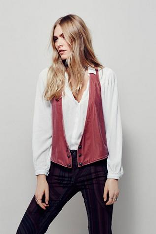 Free People Womens Velvet Vibes Vest