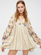 Free People Just The Two Of Us Mixed Printed Tunic