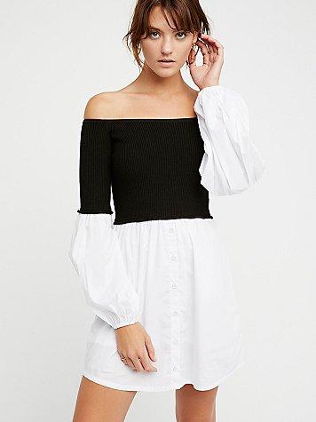 Chunky Rib Sweater Mini Dress By Free People