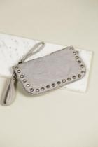 Free People Womens Distressed Studded Wallet