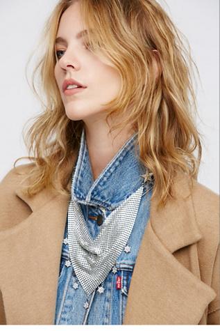 Free People Womens Swag Chainmail Bandana Pi
