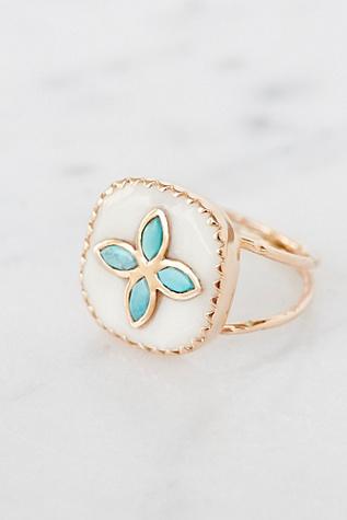 Pascale Monvoisin Womens Bowie Turquoise Ring
