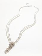 Knotted Pearl & Chain Pendant  By Free People
