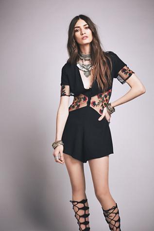 For Love & Lemons Womens Elenora Romper