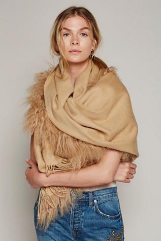 Nicholas K Womens Mongolian Fur Scarf