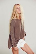 Free People Womens Low Back Shirred Pullover
