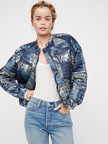 Free People Printed Patchwork Jacket