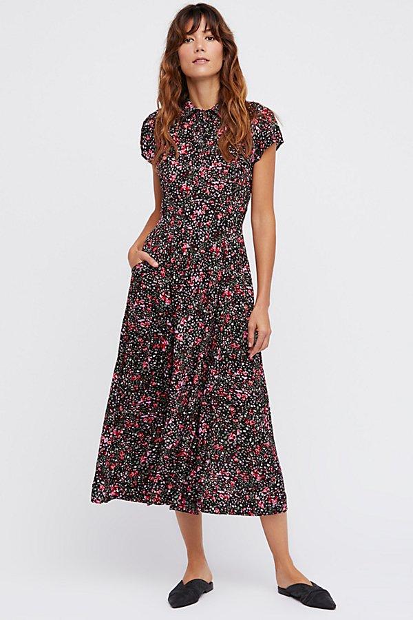 '40s Printed Midi Dress By Free People