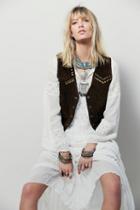 Understated Leather Womens Studded Suede Vest