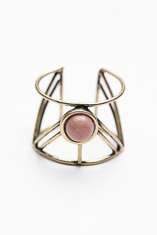 Free People Womens Caged Cuff Ring