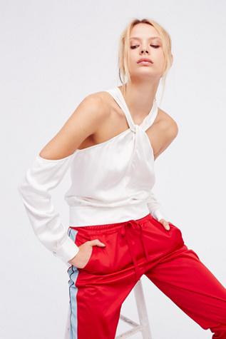 Free People Womens Kiara Silk Blouse