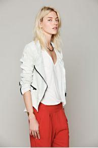 Bishop Crackle Leather Jacket At Free People