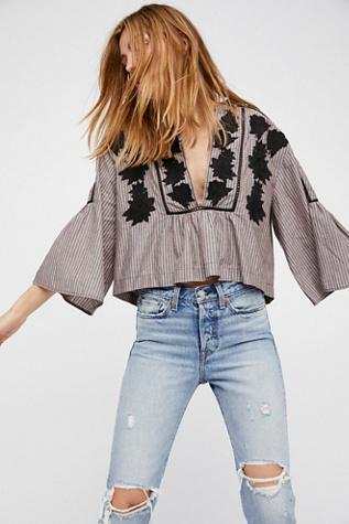 Free People Womens Liya Embroidered Tunic