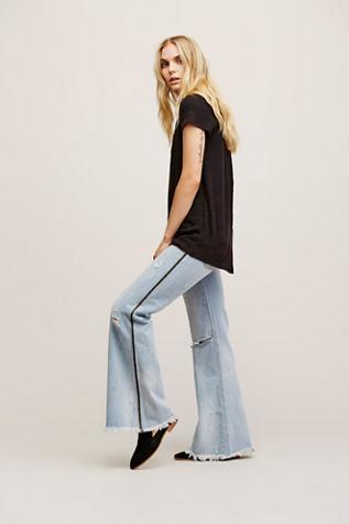 One By One Teaspoon Womens Florence Low Rise Flares