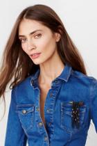 Free People Womens Leather Fringe Arrow Pin