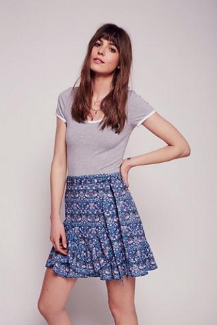 Free People Womens Strawberry Print Mini Skirt