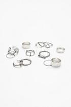 Free People Womens Mega Mix N Match Ring Set
