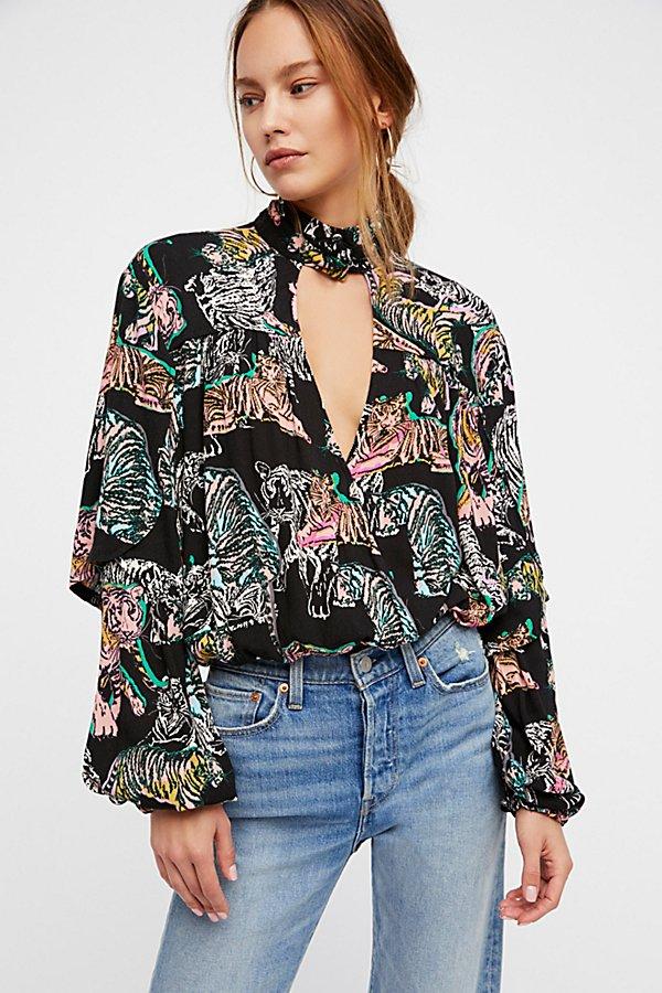 Printed Tiger Top By Free People