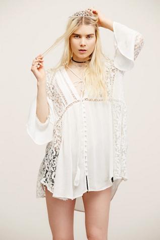 Free People Womens Lovestoned Lace Bd Tunic
