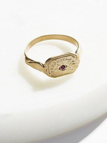 Erica Weiner Engraved Wax Seal Stone Ring