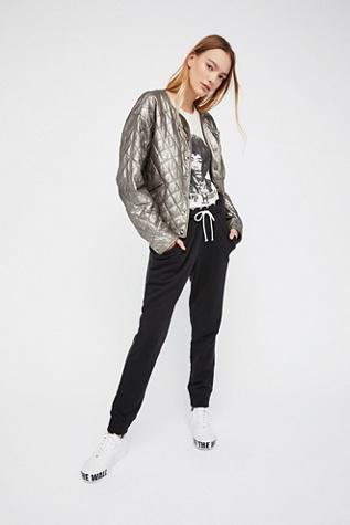 Metallic Leather Bomber By Free People
