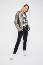 Metallic Leather Bomber By Free People