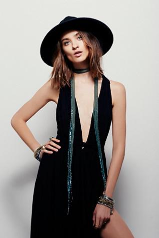 Chan Luu Womens Rhiannon Beaded Fringe Scarf