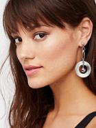 Solar Hoop Drop Studs By Biko Jewelry